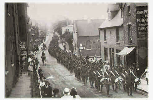 Die Hards marching up West St.